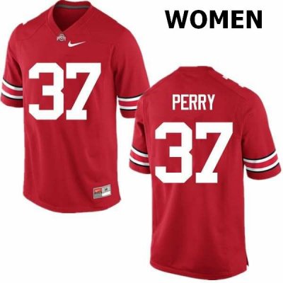 NCAA Ohio State Buckeyes Women's #37 Joshua Perry Red Nike Football College Jersey TDZ6245NC